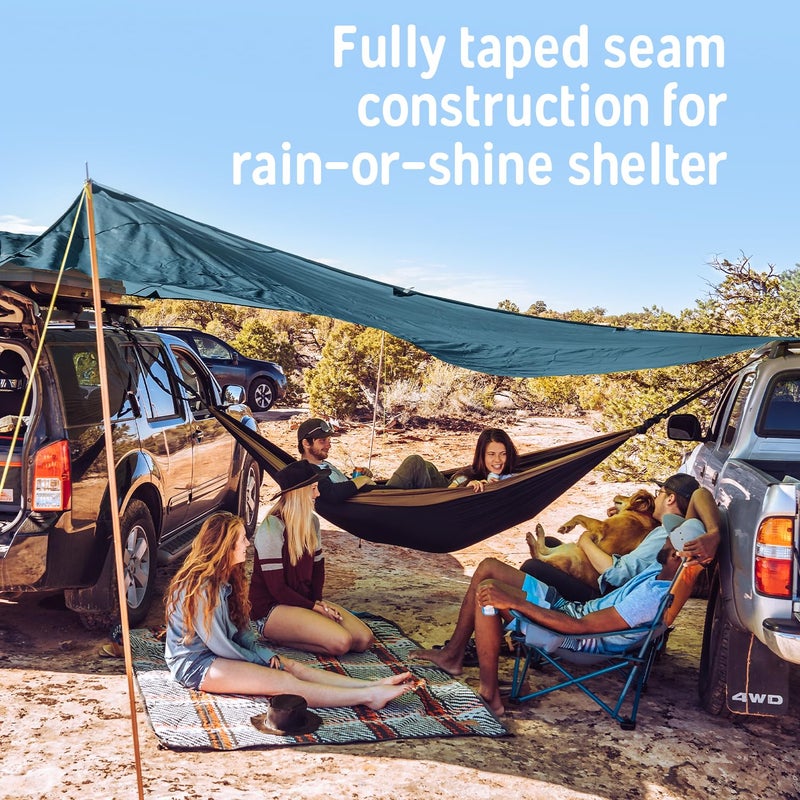 Kelty Noahâ€™s Tarp Sun Shelter and Multi-Use Awning Rainfly, Portable Canopy UV Protection, Waterproof + Durable, 3 Sizes for Customized Pitch (12ft) - Image 5